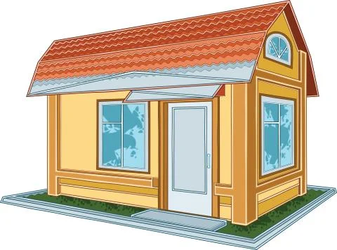 Large modern  house on a white background Stock Illustration