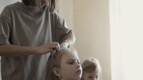 Large modern mother of daughters Stock Footage 153735985