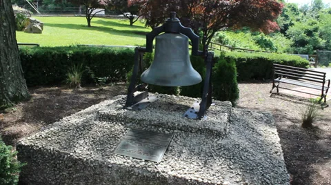 Large Monument Bell in Park (76) Stock Footage 33841421