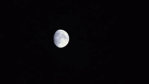 Large Moon In The Sky With Clouds At Night. Time-lapse. Visible Surface. Stock-Footage 88300513
