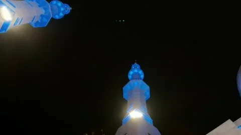 Large mosque building with beautiful lighting Stock Footage 297640204
