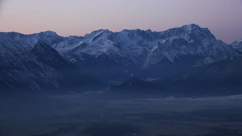A large mountain range in morning light Stock Footage 102214698