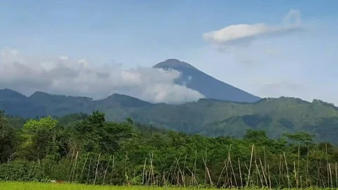A large mountain view in the background Stock Footage 300903246