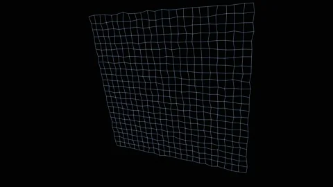Large moving square grid, bluish tint, in one place, on a black background Stock Footage 157726614