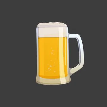 Large mug of fresh light foamy beer - Vector Stock Illustration