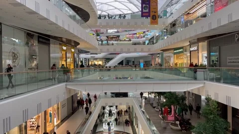 Large multi-level shopping center. Stock Footage 316587304