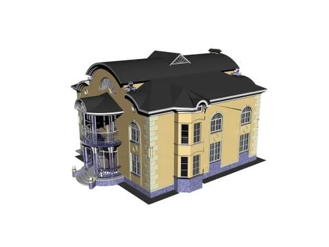 Large multi-storey building with facade Ilustración de archivo