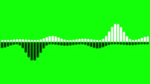 Large music video equalizer, on green background, bands with opposite mirror Stock Footage 157727432