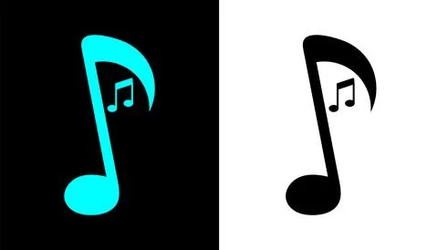 Large musical notes icon, melody icon, tune icon song symbol illustration. Stock Illustration