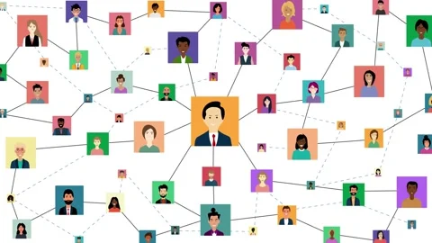 Large network of diverse people Connected with Lines Animation on white bac.. Stock Footage 305700618