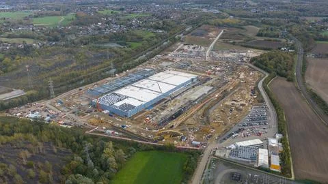 Large new data center construction in Farciennes, Belgium, Stock Photos