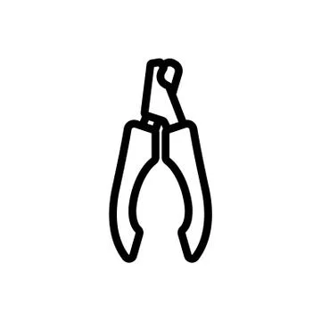 Large nippers with handle icon vector outline illustration Illustration