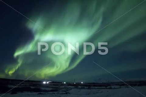 Large Nothern Lights Display Stock Photos