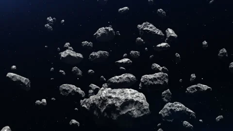 Large number of asteroids flying in outer space spectacular video. apocalypse Stock Footage 170863146