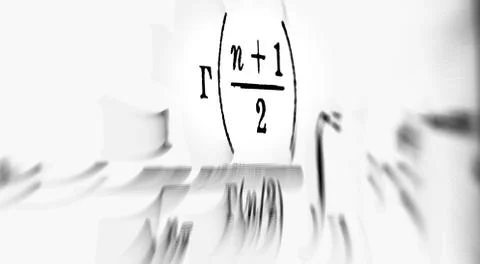 Large number of mathematical formulas focus zoom on a white background イラスト素材