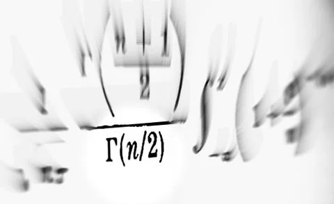 Large number of mathematical formulas focus zoom on a white background Stock Illustration