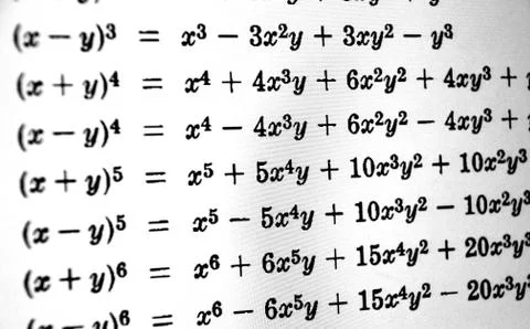 Large number of mathematical formulas on a white background Stock Illustration