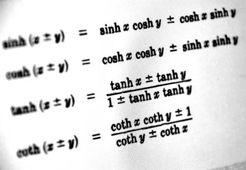 Large number of mathematical formulas on a white background Stock Illustration