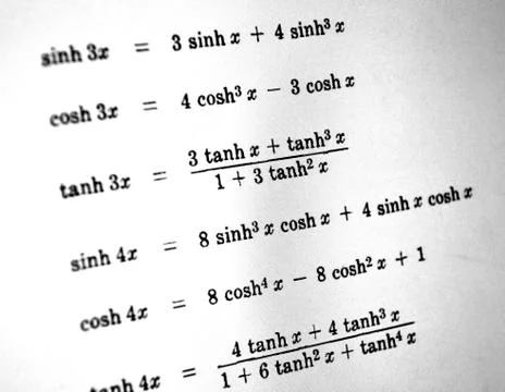 Large number of mathematical formulas on a white background Stock Illustration