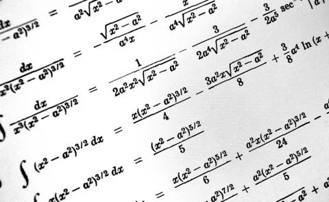 Large number of mathematical formulas on a white background イラスト素材