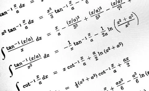 Large number of mathematical formulas on a white background イラスト素材