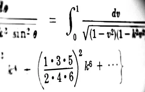 Large number of mathematical formulas on a white background Stock Illustration