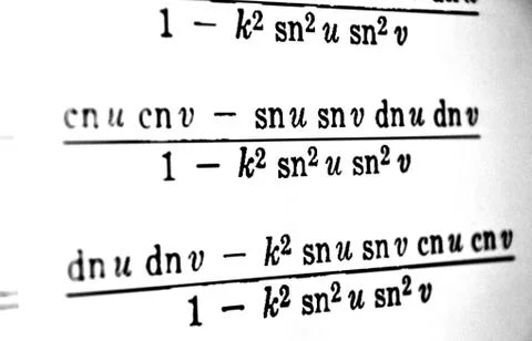 Large number of mathematical formulas on a white background Stock Illustration