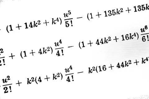 Large number of mathematical formulas on a white background Stock Illustration