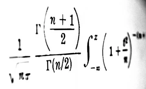 Large number of mathematical formulas on a white background Stock Illustration