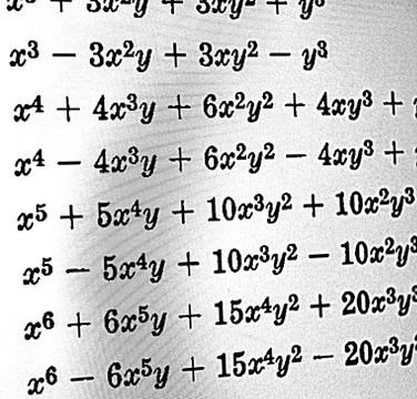 Large number of mathematical formulas on a white background HDR Stock Illustration