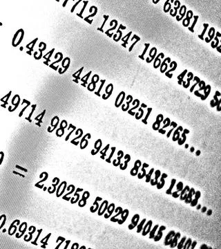 Large number of mathematical formulas on a white background HDR Stock Illustration
