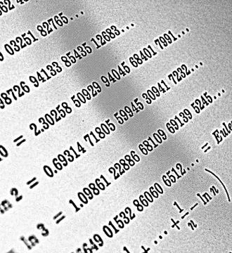Large number of mathematical formulas on a white background HDR Stock Illustration
