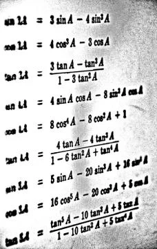 Large number of mathematical formulas on a white background HDR Stock Illustration