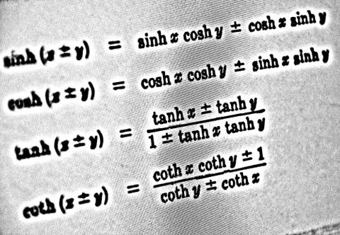 Large number of mathematical formulas on a white background HDR Stock Illustration