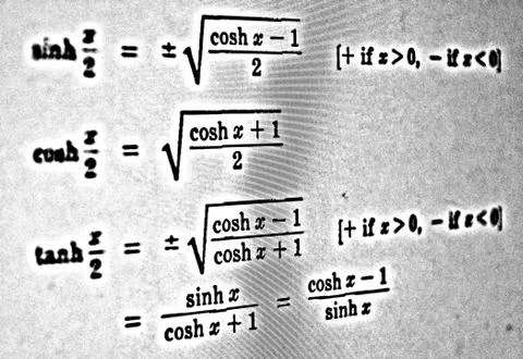 Large number of mathematical formulas on a white background HDR Stock Illustration