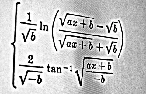 Large number of mathematical formulas on a white background HDR Stock Illustration