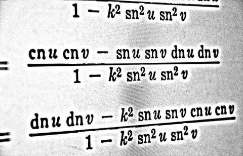 Large number of mathematical formulas on a white background HDR Stock Illustration
