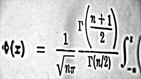 Large number of mathematical formulas on a white background HDR Illustrazione stock