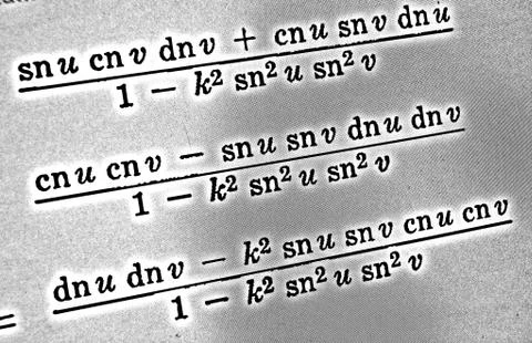 Large number of mathematical formulas on a white background HDR Stock Illustration