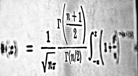 Large number of mathematical formulas on a white background HDR Stock Illustration