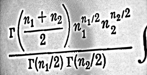 Large number of mathematical formulas on a white background HDR Illustrazione stock