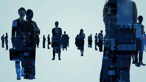 A large number of multinational people and technology concept. People and commun Video stock 162476616