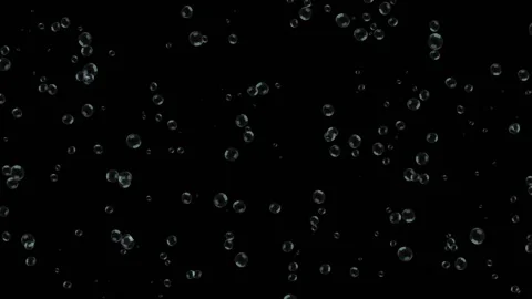 A large number of small soap bubbles evenly distributed across the black screen Stock Footage 135185587