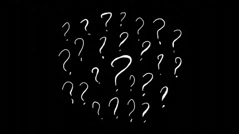 A large number of stop motion question marks on a black background Stock Footage 271092224