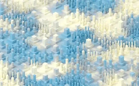 Large numbers of technological cubes, 3d rendering. Stock Illustration