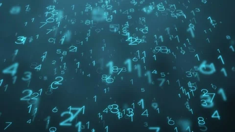 Large numeric characters with matrix style, vertical movement and blue Stock Footage 123317465