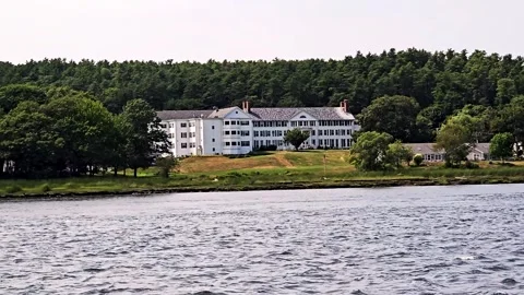 Large nursing home converted to assisted living in Bath, Maine Stock Footage 342821332