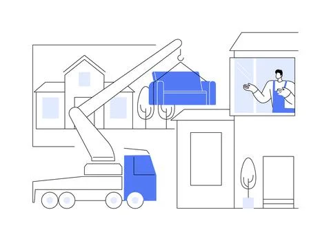 Large object moving isolated cartoon vector illustrations. Ilustración de archivo