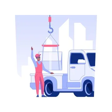 Large object moving isolated concept vector illustration. Ilustración de archivo