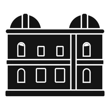 Large observatory building featuring two domes for astronomical observation Stock Illustration